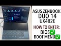 Asus ZenBook Duo 14 UX482E- How To Enter Bios/UEFI Settings & Boot Menu Options