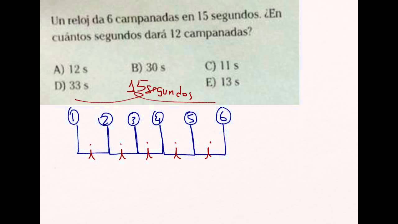 Un Reloj Da 6 Campanadas En 15 Segundos. En Cuántos Segundos Dará 12 ...