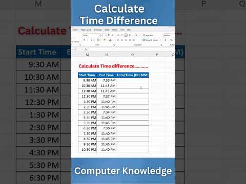 Seek Knowledge | Calculate Time Difference |  #seekknowledge #exceltech #exceltips