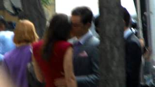 Leighton Meester and Ed Westwick; Set of Gossip Girl- 7.13.09