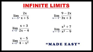 ONE-SIDED LIMITS || INFINITE LIMITS