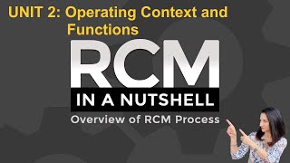 Unit 2: Starting Points of RCM Analysis – Defining Equipment Functions and Operating Context