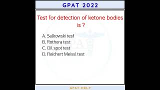 Biochemistry mcq || GPAT 2022 #shorts