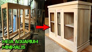 meja aquarium minimalis dari kayu super