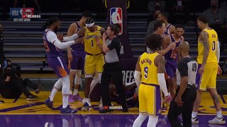KCP hard foul on Torrey Craig then shoves Jae Crowder 👀 Lakers vs Suns Game 6