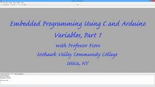 Embedded Programming: Variables Part 1