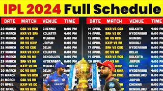 IPL 2024 full schedule announced | IPL 2024 full schedule | IPL 2024 schedule | IPL schedule 2024 |