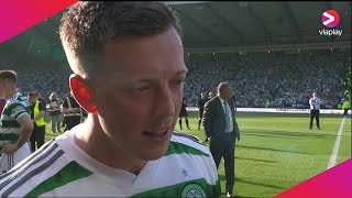 Celtic's Callum McGregor interviewed after Scottish Cup Final victory and treble success