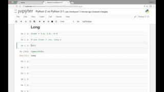 Python 2 VS Python 3 - Comparison , != and Long data type
