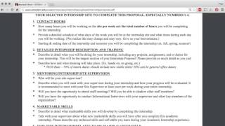 Video Tutorial Series: Internship Proposal
