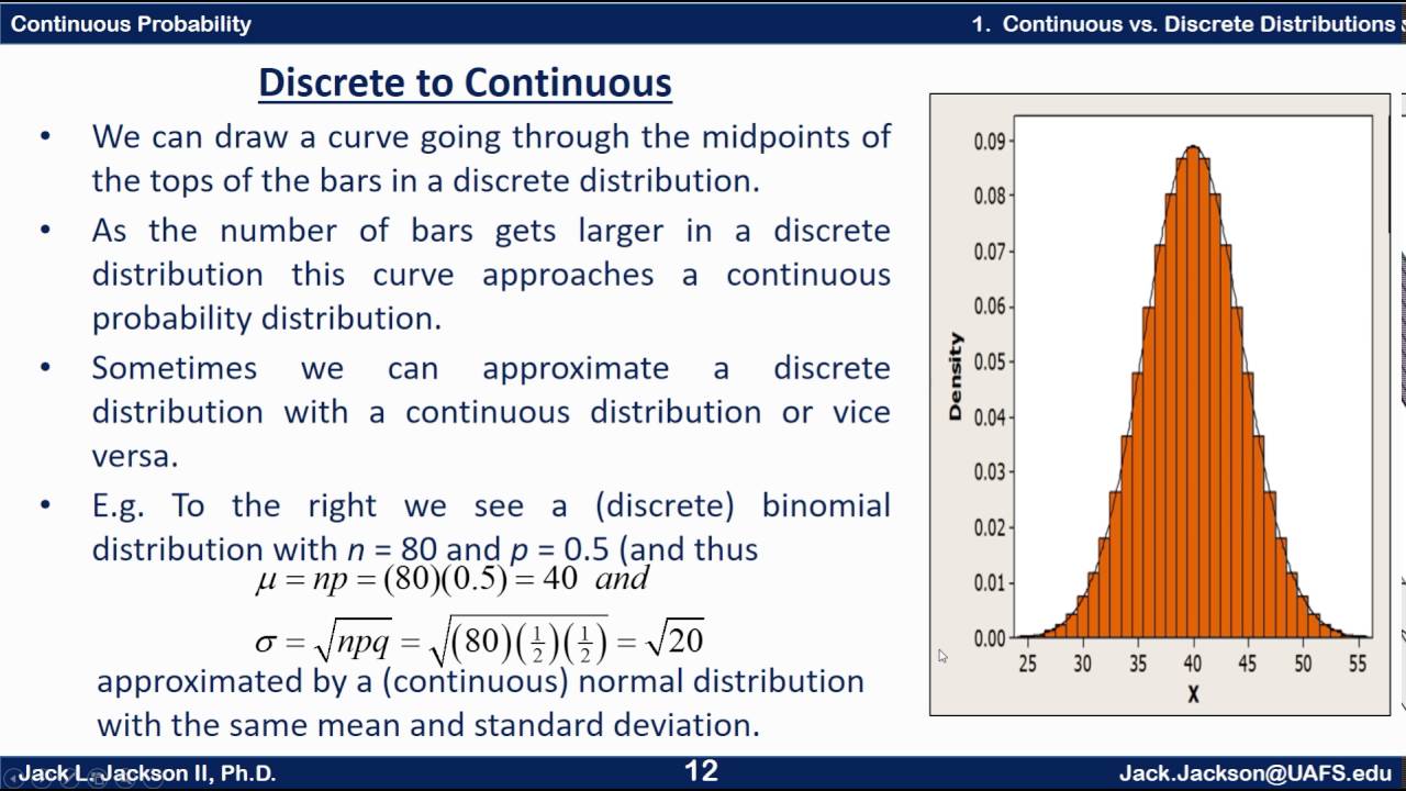 Statistics 3.1.2 Continuous Vs Discrete Distributions - YouTube