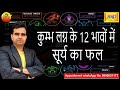 कुम्भ लग्न के 12 भावों  में सूर्य फल || SUN AT DIFFERENT 12 HOUSES IN AQUARIOUS ASCENDANT