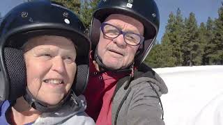 Laura and Rollin snowmobiling at south Tahoe, Stateline 2025