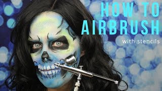 How to use the airbrush | Airbrush with Stencils | Basic Airbrushing