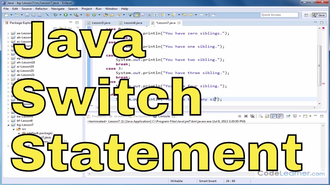 Java Tutorial - 07 - The Switch Statement - YouTube