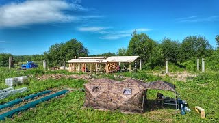 we live in a tent near the forest / BUILDING A FRAME HOUSE