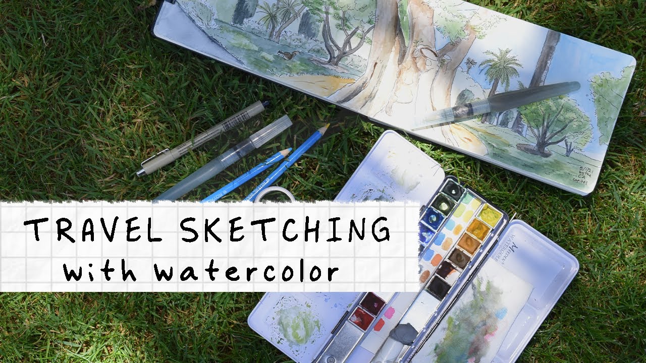 Travel Sketching Painting With Watercolors Youtube