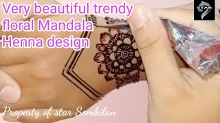 Very beautiful trendy floral Mandala Henna design | beautiful bridal henna Mandala with | mehndi