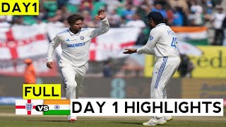 India vs England 5th Test Day 1 Highlights 2024 | IND vs ENG 5th Test Day 1 Full Highlights Today