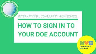 How to Access Your DOE Student Account