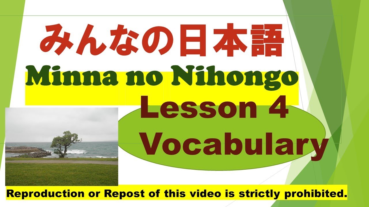 Minna No Nihongo Lesson 4 Vocabulary みんなの日本語 第4課 ごい - YouTube