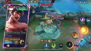 Chou Roam Was Good in This Intense Match Flick Combo Ganking Damage Taken | Mobile legends