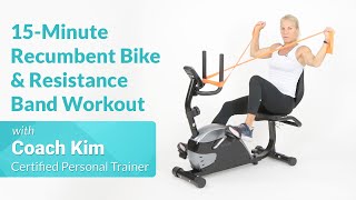 15-Minute Recumbent Bike Workout with Resistance Bands
