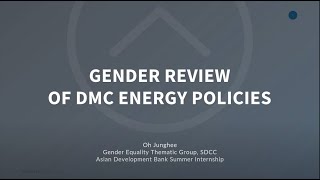 Gender Review of DMC Energy Policies