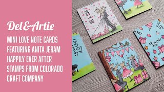 Mini Love Note Cards Featuring Anita Jeram Happily Ever After Stamps from Colorado Craft Company