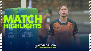 INTENSE battle in the rain! | Australia v Ireland Highlights | World Rugby U20 Championship