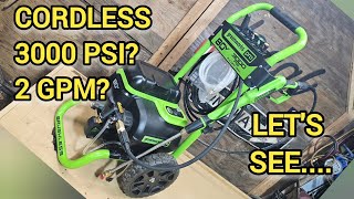 Is a cordless pressure washer any good? Testing Greenworks 80v (same as 60v) 3000psi 2.0 gpm claim