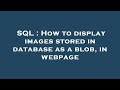 SQL : How to display images stored in database as a blob, in webpage