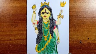 | Jagatdhatri Puja Drawing | how to draw ma jagatdhatri || Jagadharti Thakur Drawing || pencil draw