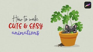 Procreate for Beginners. How to Animate. Tutorial: Peekaboo Cute and Easy Cat Illustration
