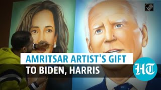 Punjab artist paints Joe Biden & Kamala Harris portraits ahead of oath taking