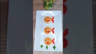 Orange Fish l Fruit art design l salad art l #cookwithsidra #art #diycrafts #diyideas #vegetableart