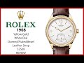 ▶ Rolex Perpetual 1908 Yellow Gold White Dial Domed/Fluted Bezel Leather Strap 52508 - REVIEW