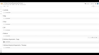 Python Functional Programming - Lambda Map Filter ZIP Reduce *Args **Kwargs Part-1