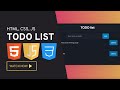 Build a To-Do List App with HTML, CSS, & Vanilla JavaScript | Step-by-Step Tutorial