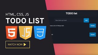 Build a To-Do List App with HTML, CSS, & Vanilla JavaScript | Step-by-Step Tutorial