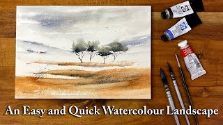 An Easy and Quick Watercolour Landscape in 30 Minutes | Loose Watercolour Demonstration