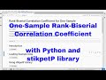 Python - One-Sample Rank Biserial Correlation Coefficient with stikpetP