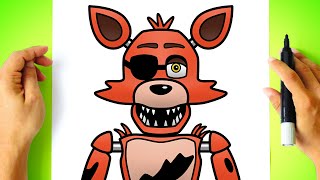 How to DRAW FOXY - Five Nights at Freddy's - FNAF