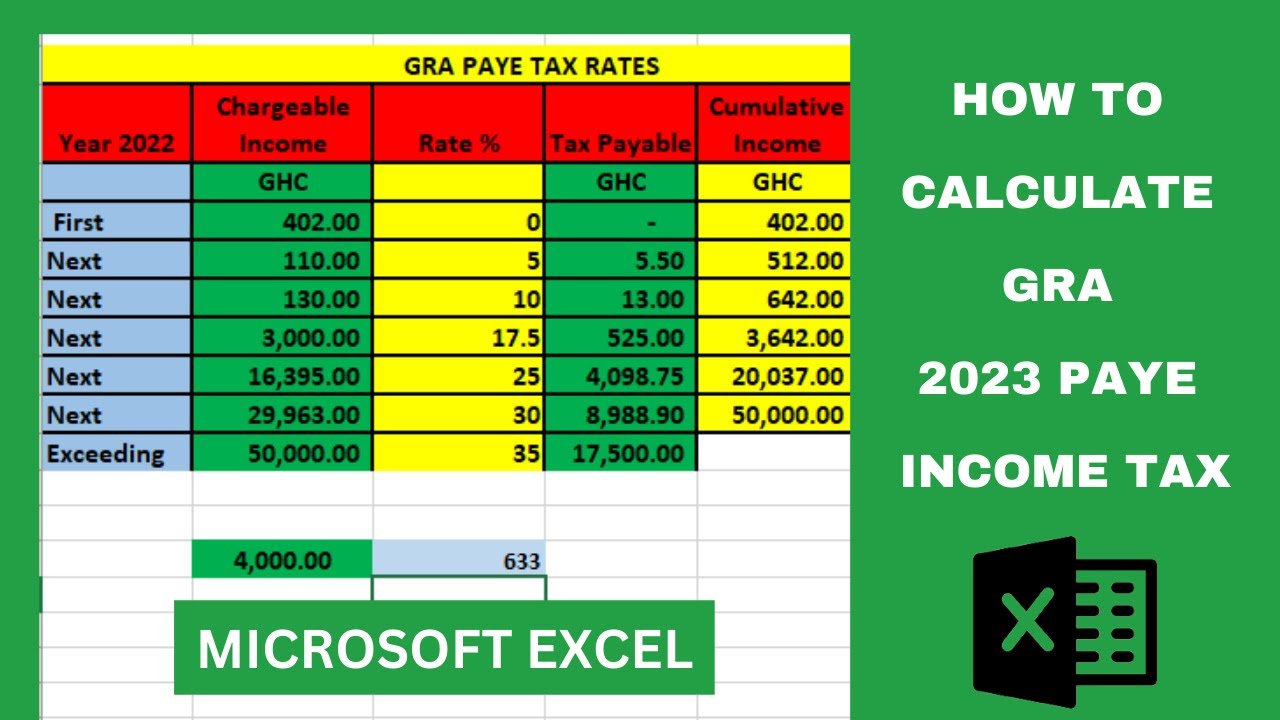 Easiest Way To Calculate GRA 2023 PAYE Income Tax In Excel - YouTube