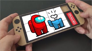 How to make Nintendo Switch OLED Among Us Cardboard Puzzle Game｜Cardboard Game Paper Craft DIY