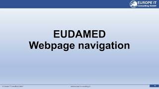 EUDAMED Webpage Navigation (english)