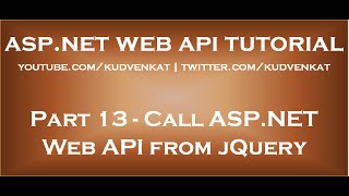 Call ASP NET Web API from jQuery