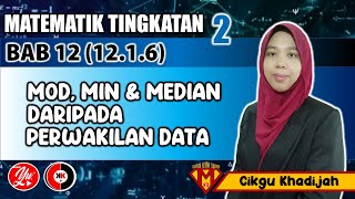 12.1.6 MOD, MIN DAN MEDIAN DARIPADA PERWAKILAN DATA