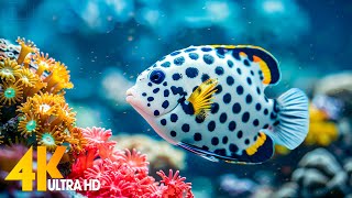 Aquarium 4K VIDEO (ULTRA HD) 🐠 Beautiful Coral Reef Fish - Relaxing Sleep Meditation Music #48