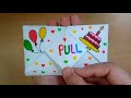 DIY - SURPRISE MESSAGE CARD FOR BIRTHDAY | Pull Tab Origami Envelope Card | Happy Birthday Card